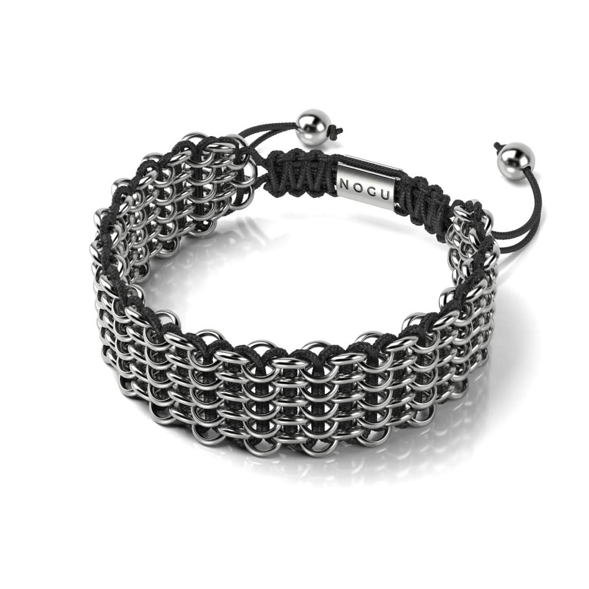 Liens Panda | Bracelet Kismet de luxe | Noir x Argent